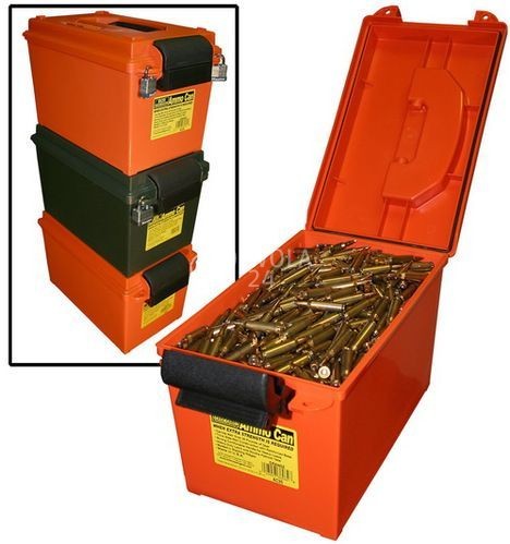 MTM, rutschfest und stapelbare Munitionsbox, ideal auch zur Lagerung von Munition in feuchten Räumen, Größe 22 x 39 x 23 cm, Orange, O-Ring gedichtet, Art.-Nr.: AC35